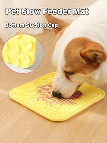 2Pcs Cat/Dog Bowl, Puppy Keep Feed,Lick Mat For Pet With Suction Cups,Dog/Cat Stuff,Silicone Pet Slow Feeder Bowls, Suitable For Dry/Wet Food, And Liquids - 黃色+拼色 - 查看 3
