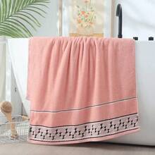 Toalla de baño de nuevo estilo, de algodón puro, agrandada y gruesa, para adultos, suave y absorbente, de algodón puro, para hombres y mujeres, grande, de jacquard, de algodón puro, de color liso, sin pelusa, gruesa, de regalo