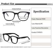 HBK 时尚光学镜架新款 TR90 方形大框复古艺术装饰休闲透明眼镜男女通用，户外旅行假日街头摄影购物节礼物 - K39922 - 查看 3