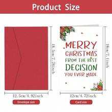 1 件，浪漫圣诞贺卡，适合他/她，搞笑圣诞贺卡，适合丈夫/妻子/男朋友/女朋友，圣诞贺卡礼物，圣诞快乐，这是你做过的最好的决定 - 均碼 - 查看 2