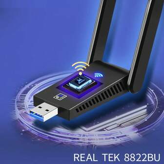 AC1300 双频 WiFi 无线网卡 + 蓝牙 5.0 适配器 USB 3.0 1300M 802.11ac 适配器蓝牙 5.0 带天线适用于笔记本电脑 2.4GHz + 5.8GHz 迷你适配器