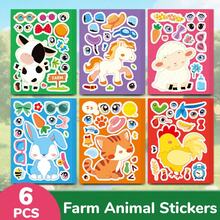 beartale 6 Sheets Make Your Own Farm Animals Stickers, Make A Face Stickers, Fantasy Farm Animals DIY Craft Stickers, Party Favor Supplies Crafts, Quiet Stickers, Travel Toy, Party Bag Fillers, Quiet Activity For Travel, Classroom, Holiday Gifts, Early Educational Toys, Classroom Toys,Student Stationery, Halloween/Back To School Gift For Youngsters, Adults, Christmas Gift