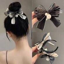 Elegant Bow-Adorned Hair Claw Clip: Non-Slip Design, Suitable For Ponytails, Perfectly Matching Bun Hairstyles - An Ideal Choice For Women And Girls, Hair Clips, Hair Accessories,Hair Clips Hair Accessories For Women Hair Clips For Women,Claw Clips - 彩色 - 查看 9