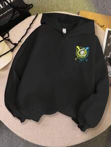 Tween Boy's Casual Wear - Red Hockey Mask Print Sweatshirt Sports Sweatshirt - Comfortable Polyester Knit Fabric, Easy To Clean And Machine Washable, Suitable For Streetwear, School, Street, Party, Travel Wear