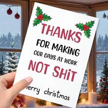 1 件。感谢您让我们的工作日不那么忙碌 - 圣诞快乐 - 有趣可爱的圣诞贺卡 - 送给朋友、家人或同事的节日礼物 - 均碼 - 查看 3