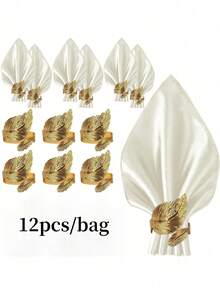 1 قطعة/6 قطع/12 قطعة من حلقات المناديل الإبداعية، حاملات المناديل الزخرفية لعيد الميلاد، الحياة الريفية، الزفاف، المطعم، الفندق، عيد الحب، الولائم، طاولات البوفيه، مستلزمات الحفلات، ديكور طاولة المطبخ المنزلي