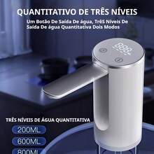Dispensador de Água Automático com Bomba Elétrica Recarregável via USB Compatível com Garrafões de 5L a 20L Ideal para Casa Escritório e Eventos Muito Prática