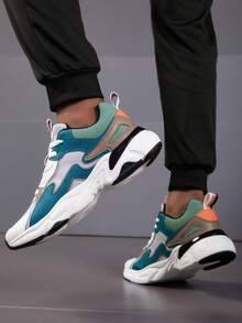 Men's Non-Slip, Wear-Resistant, Breathable Formal Outdoor Lace-Up Low-Top Casual Sports Shoes, Fashionable Minimalist Style Leather Men's Sports Shoes, Running Shoes, Solid-Color Low-Top Shoes, Tennis Shoes, Rubber Shoes - Grey - View 6