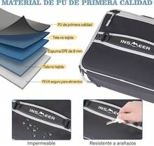 INSMEER Bolsa de Almuerzo Plegable Grande - 32 Latas\/16L, Lonchera Termica para Impermeable y A Prueba de Fugas, Bolsas Termicas Reutilizable para Trabajo, Oficina, Viajes, Unisexo - Gris - Ver 4