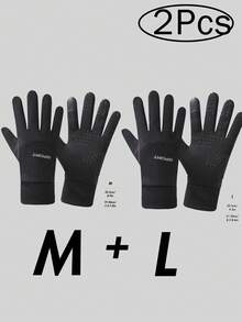 Musion 1pc/2pcs/3pcs Unisex Winter Outdoor Sports Skiing Gloves Waterproof Windproof Driver Gloves Touch Screen Warm Driving Riding Black Gloves Hand Warmers