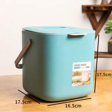 1.06 Gallon Kitchen Compost Bin - With Removable Lid, Easy To Clean, Detachable Inner Basket, Durable PP Material Trash Can, Gray
