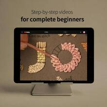 Embroidery Kit Adult Beginners, 3 - Pack 33 - Practice Samplers, Pre - Stamped Patterns, 8 - Inch Hoop, Threads Needles, Step - By - Step Guide Video, Needlework Women