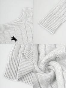 Sunny Girly Christmas Women's Plain V-Neck Knit Sweater, Casual And Fashionable For Daily Wear,Long Sleeve Tops,Tops For School In Fall/Winter