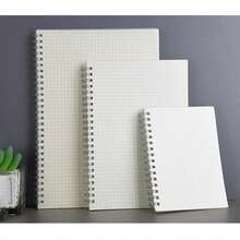 A6/A5/B5 Grid Notebook Simple Student Thick Grid Notebook Notepad 1 Book/80 Sheets - White - View 7