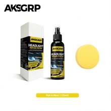 AKSGRP Kit de restauración de faros, elimina el amarillamiento y los arañazos, disponible en 30/50/120ml, incluye una herramienta de esponja especializada, restaura fácilmente a como nuevo