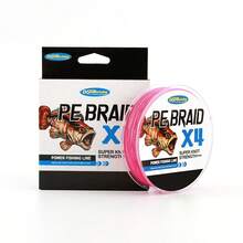 Línea de pesca trenzada - Rendimiento de alto rendimiento de grado profesional para agua salada y agua dulce - Línea de pesca de colores trenzada de 4 hebras de 300M talla grande fuerte y multifilamento PE para mayor visibilidad