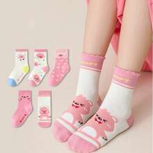 5 Pairs Girls Thick Warm Mid-Calf Socks, Cute Cartoon Ruby Design Kids Baby Socks - Multicolor - View 10