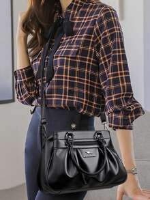 Women's Conventional Large-Capacity Handbag Fashion Designer High-Quality Soft Leather Bags Casual Retro Shoulder Bag 2024 New