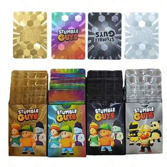 Stumble Guys Gold Foil Collision Party Game Cards, Stitched Toys, Travel Toys, Classroom Stress Relief Toys, Mini Trinkets, Bath Toys, Christmas Stationery, Stress Balls, Birthday Gifts - Christmas Gifts - Halloween Gifts - Perfect Gifts - Presents