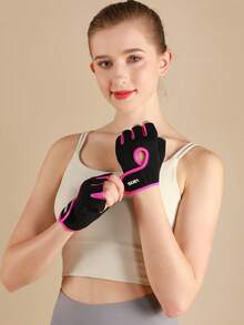 VBOSI 1 Pair Half Finger Adjustable Breathable Sports Gloves For Weightlifting Dumbbell Cycling Fitness Training Gym Accessories, Sport, Gym, Home Exercise, Women's Gym Gloves, Boxing Gloves, Gym Gloves, Gym Gloves, Men's Gym Gloves - Pink - View 7
