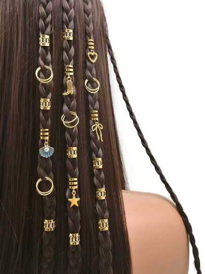 Bộ phụ kiện tết tóc 45 món dành cho nữ, hình ngôi sao, nơ, hình trái tim, kiểu bốt vỏ sò, phụ kiện tóc thời trang và độc đáo cho Halloween.