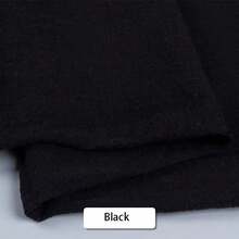 10/30 件套纯色婚礼餐巾 32*32 厘米/12.6*12.6 英寸流苏柔软方形农舍复古纱布茶巾，适合生日派对、日常使用、餐垫，可水洗和重复使用 - 黑色 - 查看 4