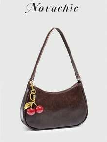 1 Túi đeo vai Novachic dành cho nữ bằng vải hoa, khóa kéo, phong cách cổ điển, túi đeo dưới cánh tay, phù hợp cho nhiều dịp - Cà phê nâu - Xem 2
