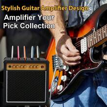 5件装吉他拨片收纳盒，迷你吉他音箱拨片收纳盒，个性化吉他拨片展示盒，适合音乐家、吉他手和音乐爱好者，一份温馨的圣诞礼物