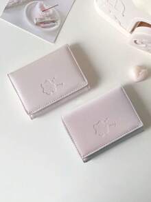 Korean Bow Ins Student Wallet, Short Women's Wallet, High-End Three Fold Change Card Wallet Clip Wallet,Multi-Functional Wallet Women Short Wallet Coin Purse Flap Card Case Envelope Bag For Women Wallet - Pink - View 8