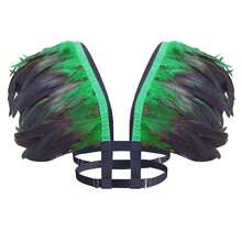 女士人造羽毛披肩，适合女巫、万圣节、狂欢节等场合，可作羽毛斗篷、服装配饰 - 彩色 - 查看 15