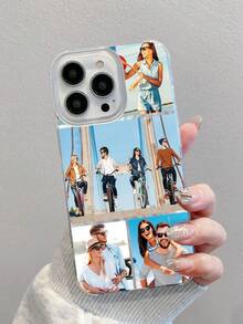 1pc Customized Personalized 5 Photos Couple, Family, Pet, Travel Design Airbag Thick Anti-Drop Transparent Phone Case Compatible With Apple 11 Pro, 13 Pro, 15 Pro Max,International Version, Not The Domestic Version - Multicolor - View 3