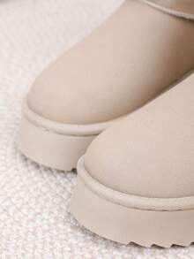 Knöchelhohe Stiefel, neue Winterstiefel mit Gürtelschnalle, dicker Sohle, warmes Futter für Frauen