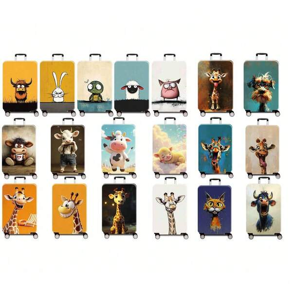 1pc Animal Series Print Pattern, Thickened Suitcase Protective Cover, Thickened Suitcase Accessories, Suitable For Business, Business Trip, Vacation, Travel, Luggage Check-In, Back To School, Add Color To Your Suitcase. Suitable For 20-28 Inch Suitcases. Bag For School School Accessories School Stuff