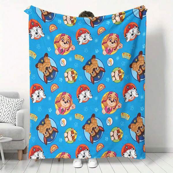 Paw Patrol 1 Peça Cobertor de Flanela Patrulha Canina, Cobertor Pequeno Macio e Quente Adequado para Sofá, Escritório, Cama, Camping e Viagem