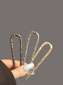 2/1pc U-Shaped Hair Clip, Metal Hair Accessory, High-End Retro Style Hair Bun Maker, Alloy Hair Pin, Suitable For Hundreds Of Hairstyles, Suitable For Daily Use All Seasons, Hair Styling Pins