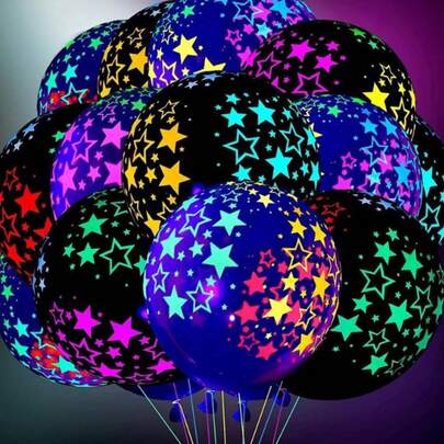 Festa Neon: 20 Bexigas Pretas Neon nº12