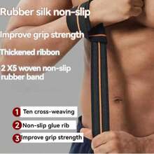 1 Pair Adjustable Non-Slip Wrist Wraps, Weightlifting Assistance Wrist Support For Fitness Strength Training - Multicolor - View 3
