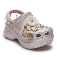 Crocs 女士拖鞋/涼鞋璀璨珠花 石英粉日常舒適輕便休閒鞋211519-6UR - 石英粉 - 查看 9