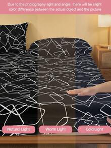 1pc Bed Sheet, Bedding, Fitted Sheet, Mattress Cover, Skin-Friendly Soft And Comfortable Mattress Protector, Valentine's Day Gift Fitted Sheet, Cartoon Love Geometric Flat Sheet, Heart Cute Heart Pattern Bedding Set, Home Decor, Fitted Bottom Sheet For Twin, Full, King, Queen Size, Independence Day Bedding, Bedding Gifts, Machine Washable