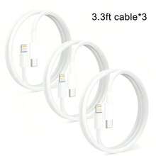 快速充电和高效数据传输线兼容 14 Pro Max/14 Pro/14 Plus/14/13/12/11/XS/XR/8/7/6、iPad、笔记本电脑系列兼容 14 Pro Max、14 Pro、14 Plus、13 Pro Max、13 Pro、13、12 Pro、12、11、XS、XR、8 Plus、8、7、6、5、SE，适用于 iPad Lightning 充电器 MFi 认证 - 白色 - 查看 12