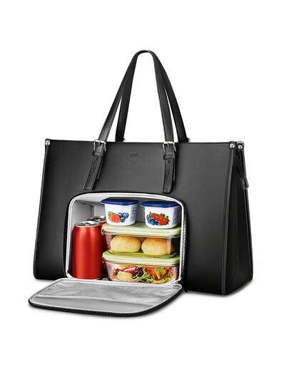 MATEIN 15.6 Inch Lunch Tote Bag For Women, Work Bag With Insulated Lunch Compartment, Convertible Lightweight Laptop Tote Bag For Women, Computer Work Handbag For Office,PU Leather Large Capacity Shoulder Handbag For Teachers, Nurses, Moms, Office, Travel, Daily Commute, Stylish Work Purse For College, Back To School, Business Trips, Thanksgiving, Christmas & Mother's Day Gift