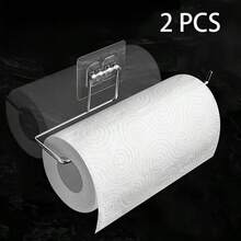 1 Piece Stainless Steel Heavy-Duty Wall-Mounted Paper Towel Holder (No Drilling Required) – Space-Saving, Drill-Free Installation, Modern Minimalist Design For Bathroom Storage, Suitable For Kitchen, Bathroom, Office, Restaurant – Easy To Install, Dual Function As Towel Rack & Towel Hook – Adhesive-Backed, Wall-Mounted, Ideal For Small Spaces, Durable Structure, Perfect For Apartment Living