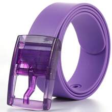 1pc Unisex Silicone Waist Belt With Plastic Buckle - Candy Color Slim Design, Suitable For Weddings, Parties And Daily Wear - Exquisite Gift Packaging, Special Occasion Apparel Accessory For Friends And Family, Minimalist Decor, High-Quality Item, Halloween, Christmas Gift