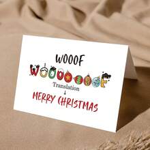 1 pieza, Tarjeta de Navidad del Perro, Tarjeta de Navidad Guau para amantes de las mascotas, Regalo de Navidad en lenguaje de perro Guau para hija o hijo