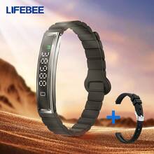 LIFEBEE 时尚智能手环，双频无线 5.3 健身追踪器，多种运动模式，遥控相机，来电提醒，女士多功能健身手环