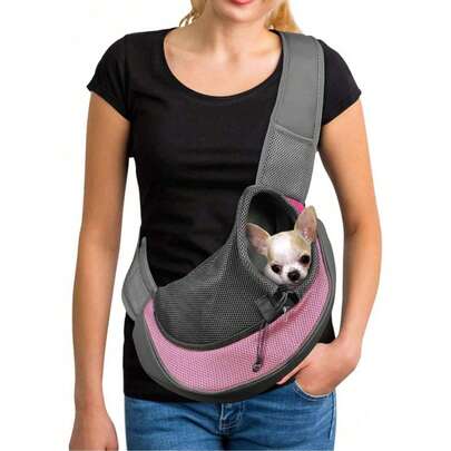 1 bộ dây đeo cho chó cưng, chất liệu lưới thoáng khí, thích hợp cho chó và mèo khi đi du lịch.