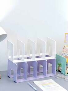 4/2/1pc/Set Bookshelf, Tabletop Bookrack, Reading Holder, Book/Document Storage Organizer, Bookstand, Divider, Desk Storage Rack, Suitable For Books, Papers, Documents Back To School