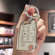 Key Fob Cover With Keychain For Accessories For Atlas For Golf For GTI For Jetta For Tiguan Car Key Case, Full Protection, 4 Buttons Christmas Gift - Multicolor - View 21