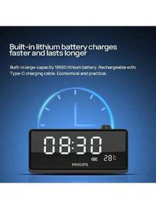 PHILIPS TAR3578 無線藍牙音響 現代家居時鐘收音機 USB播放 臥室書房多場景便攜式播放器 長效使用 黑色 - 黑色 - 查看 6