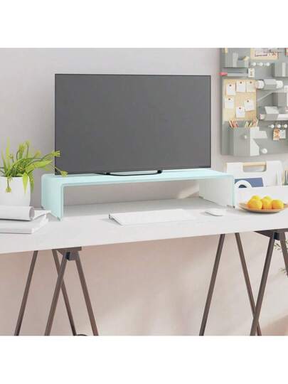 VidaXL TV St /Monitor Riser 70x30x13 Cm Glass Groen